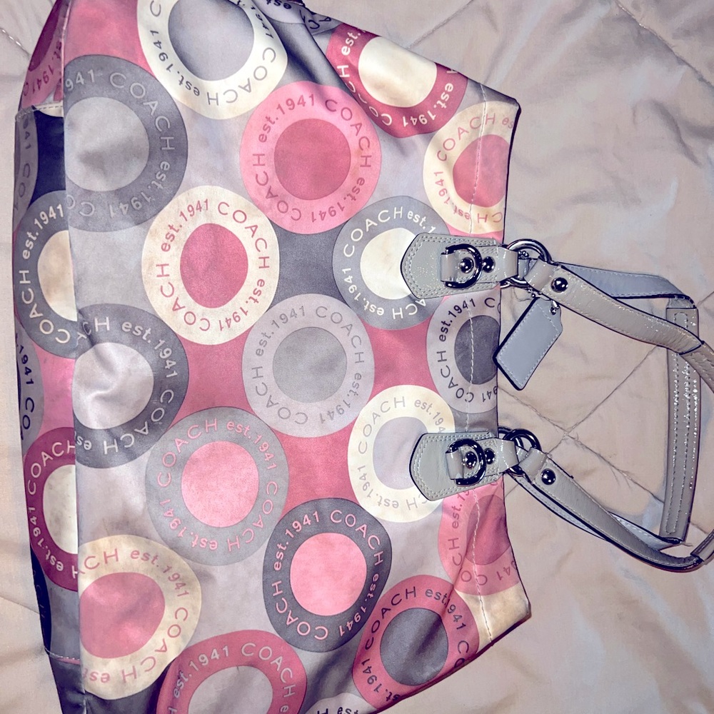 Pink and Gray Coach Purse